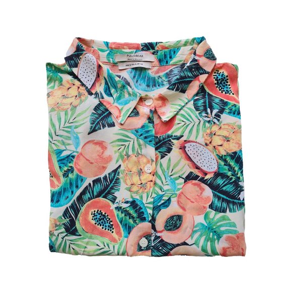 Size- L-XL, Pull & Bear printed crop shirt for women - Picture 7 of 7